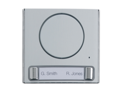 Фронтальная накладка Lite из натурального сатинированного анодированного алюминия для аудиомодуля с 2 кнопками