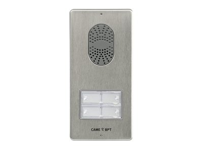 Вызывная аудиопанель LITHOS с 4 кнопками, фронтальная панель из сатинированной стали, технология X1, цвет серый