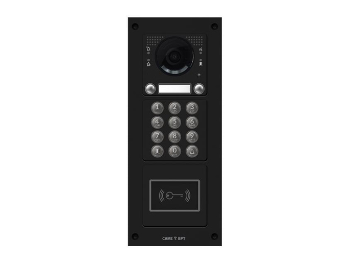Вызывная вандалозащитная видеопанель MTM VR c 2 двумя кнопками, кодонаборной клавиатурой и считывателем, 3 модуля, цвет темно-серый